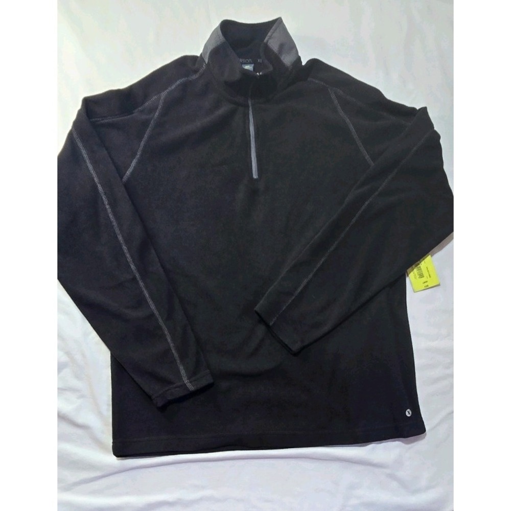 XERSION Men's Long Sleeve Black Fleece 1/4 zip Warmth pill resistant Large NWT